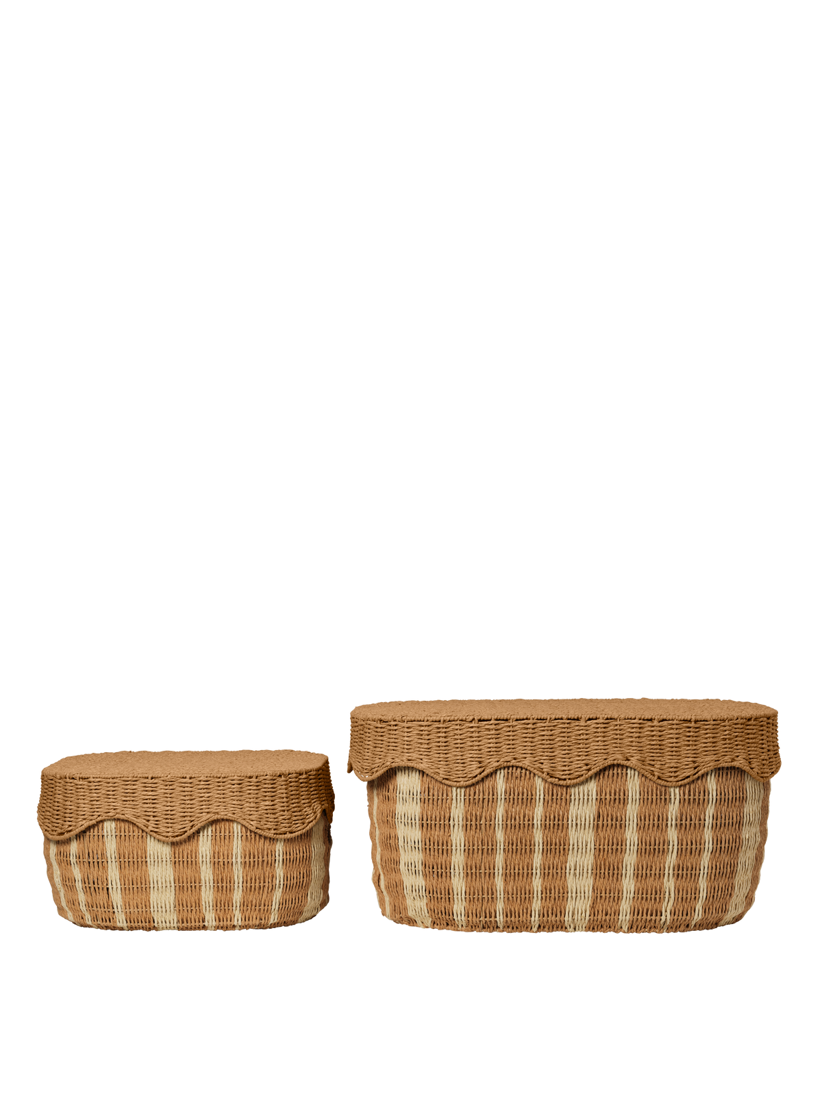 Ferm Living Rivan Rangement Baskets - Set of 2 - Natural/Off-white