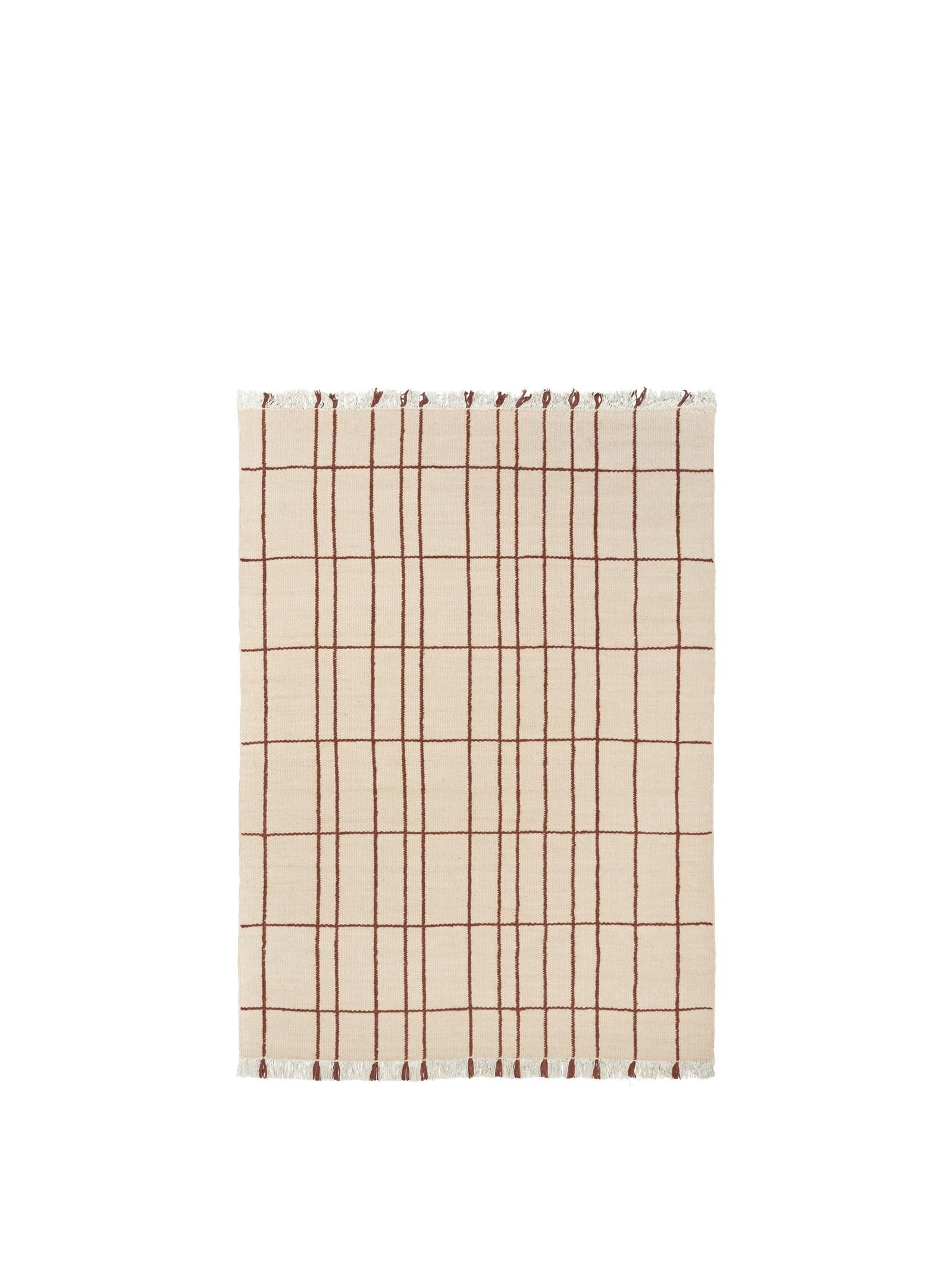 Ferm Living Sen Teppich - 140 x 200 - Parchment/Chestnut