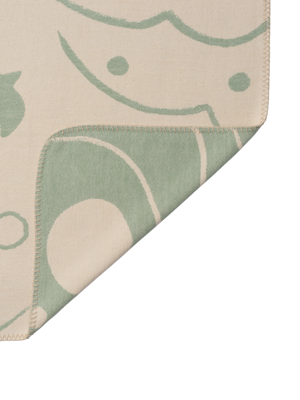 Ferm Living Skye Couverture - Tea Green/Parchemin
