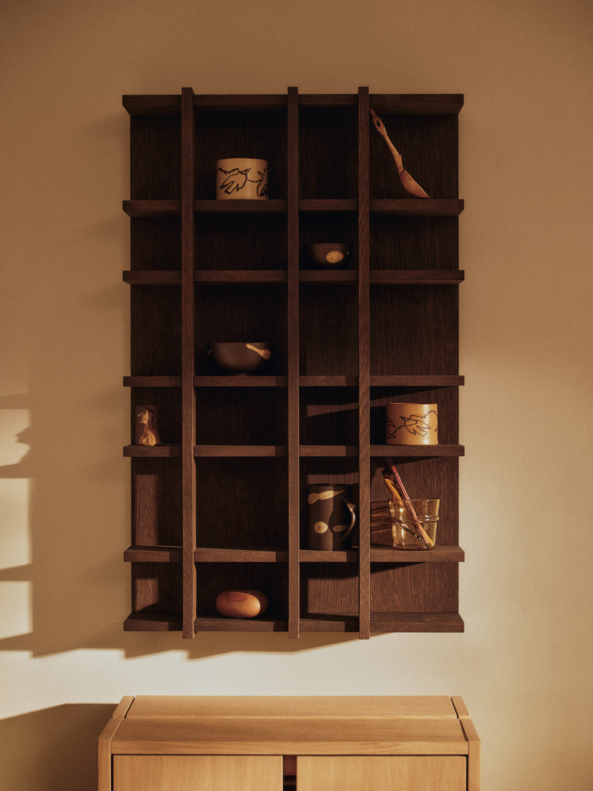 Ferm Living Tilem Shelf - 4x6 - Dark Stained Oak
