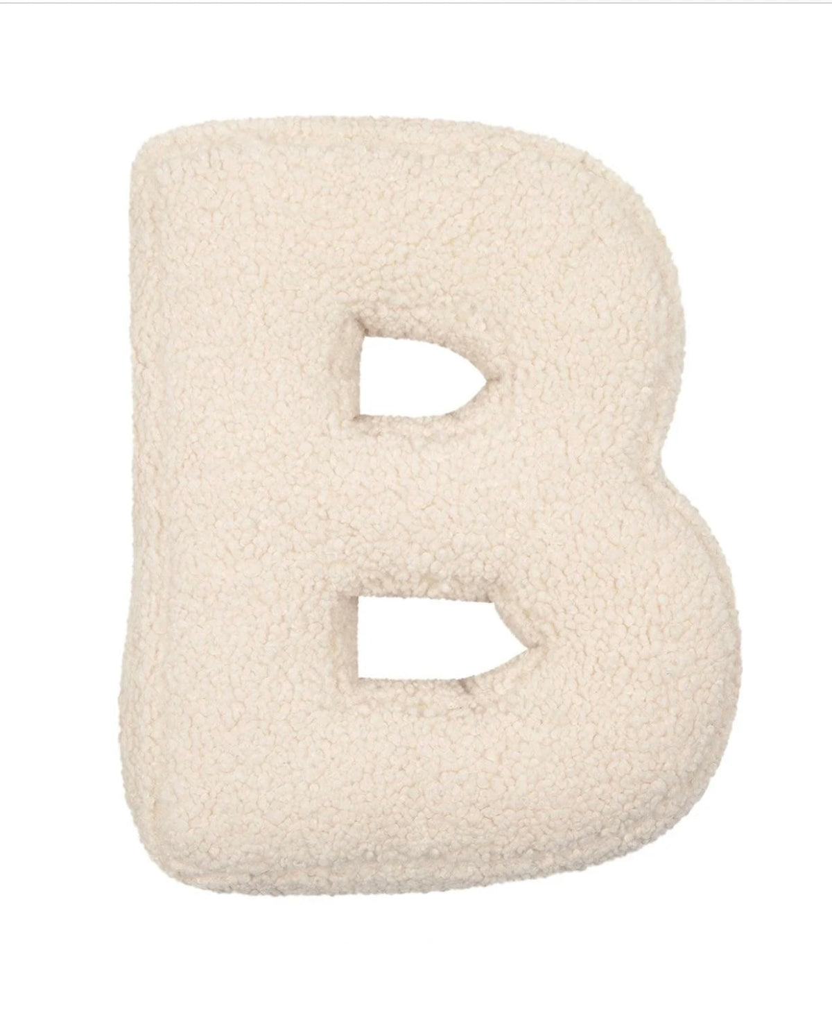 Betty's Home Coussin Lettres B Crème Bouclé