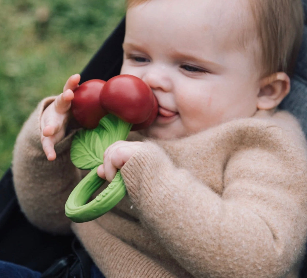 Oli & Carol cherry rattle toy & teething ring