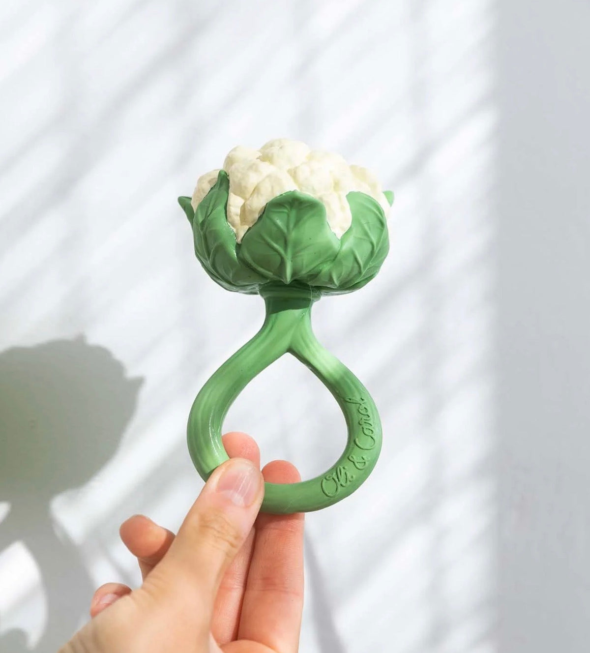 Oli & Carol cauliflower rattle toy & teething ring