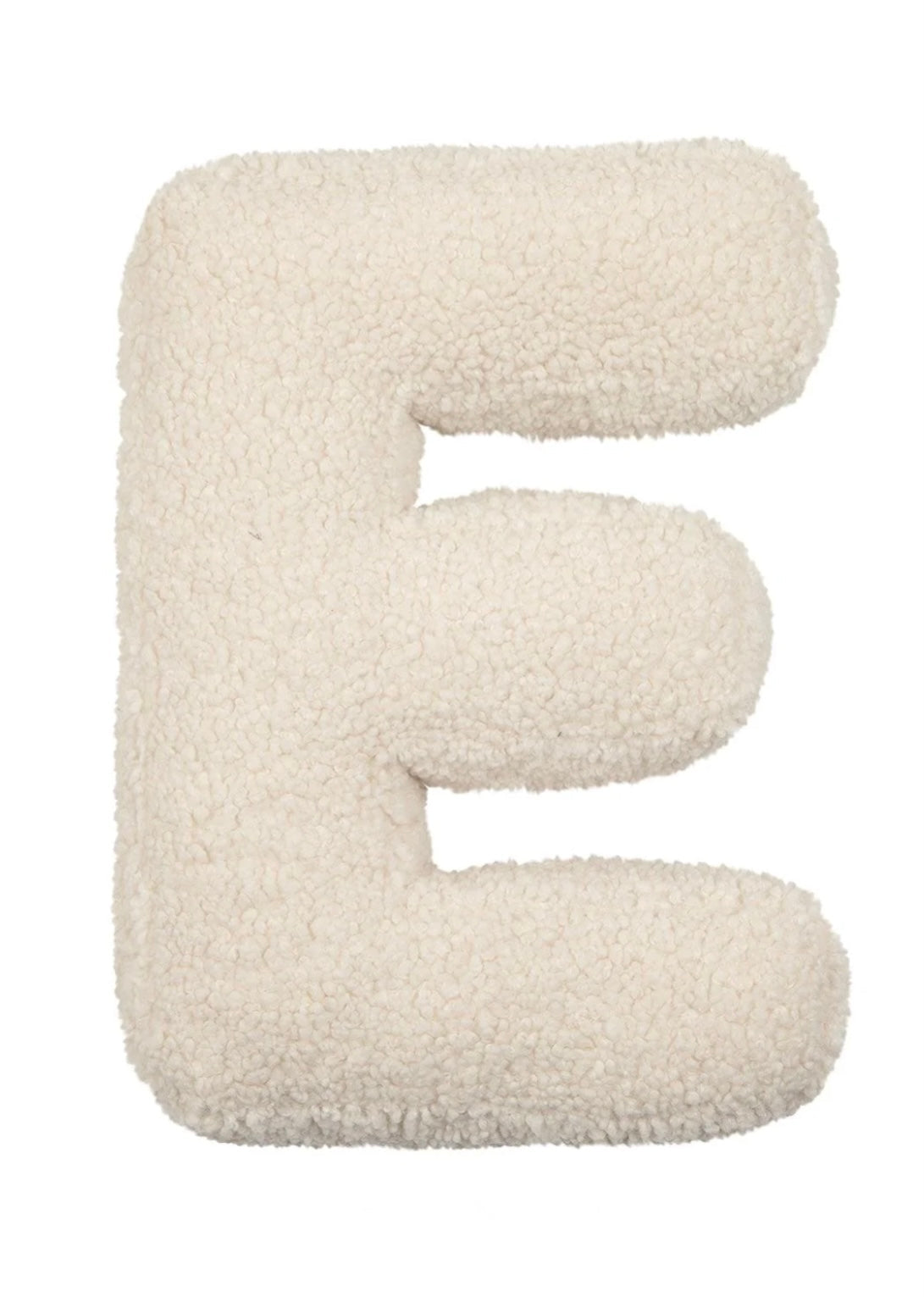 Betty's Home Coussin Lettres E Crème Bouclé