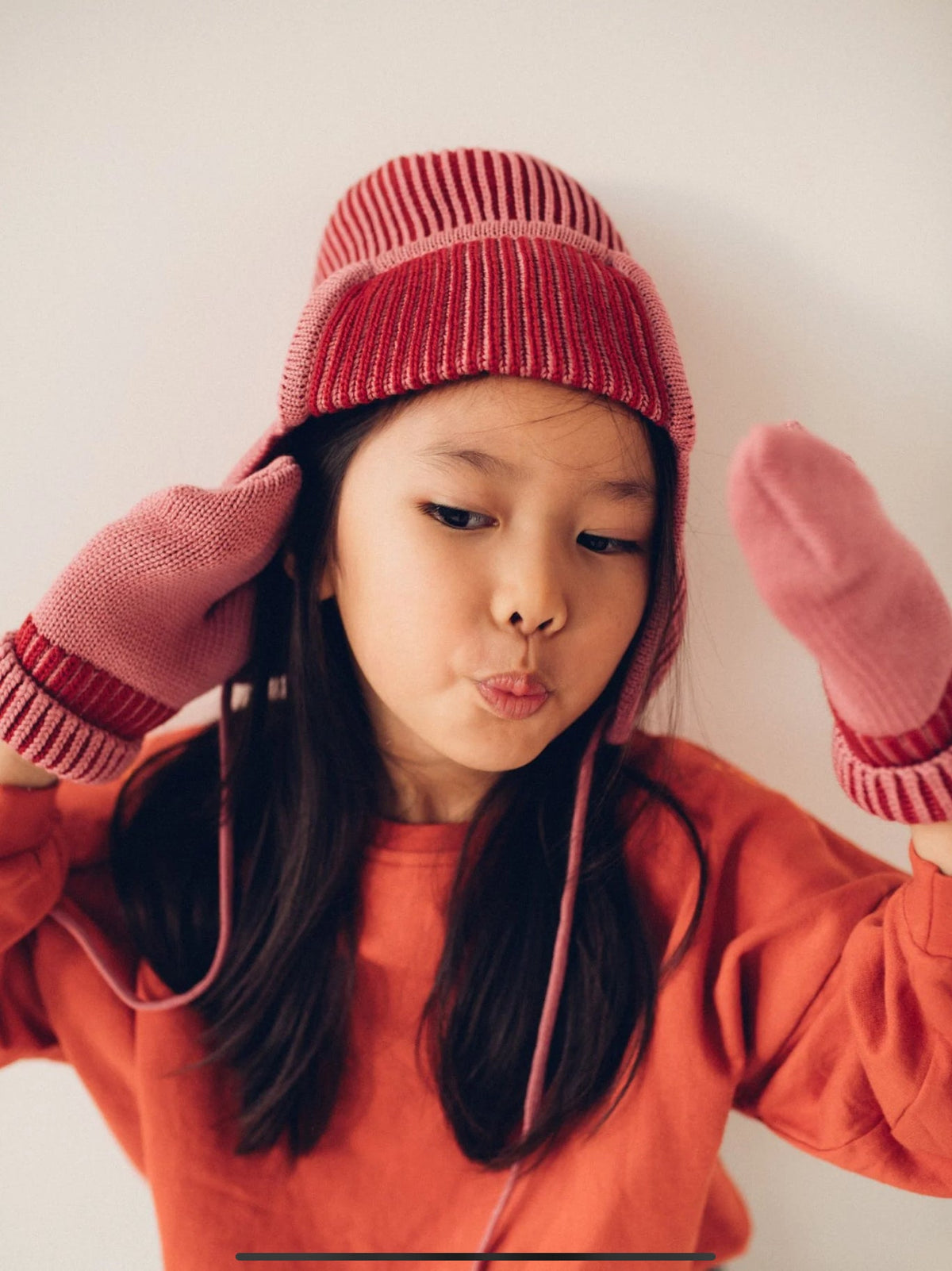 Happy Mess merino pilot hat Polar Bear