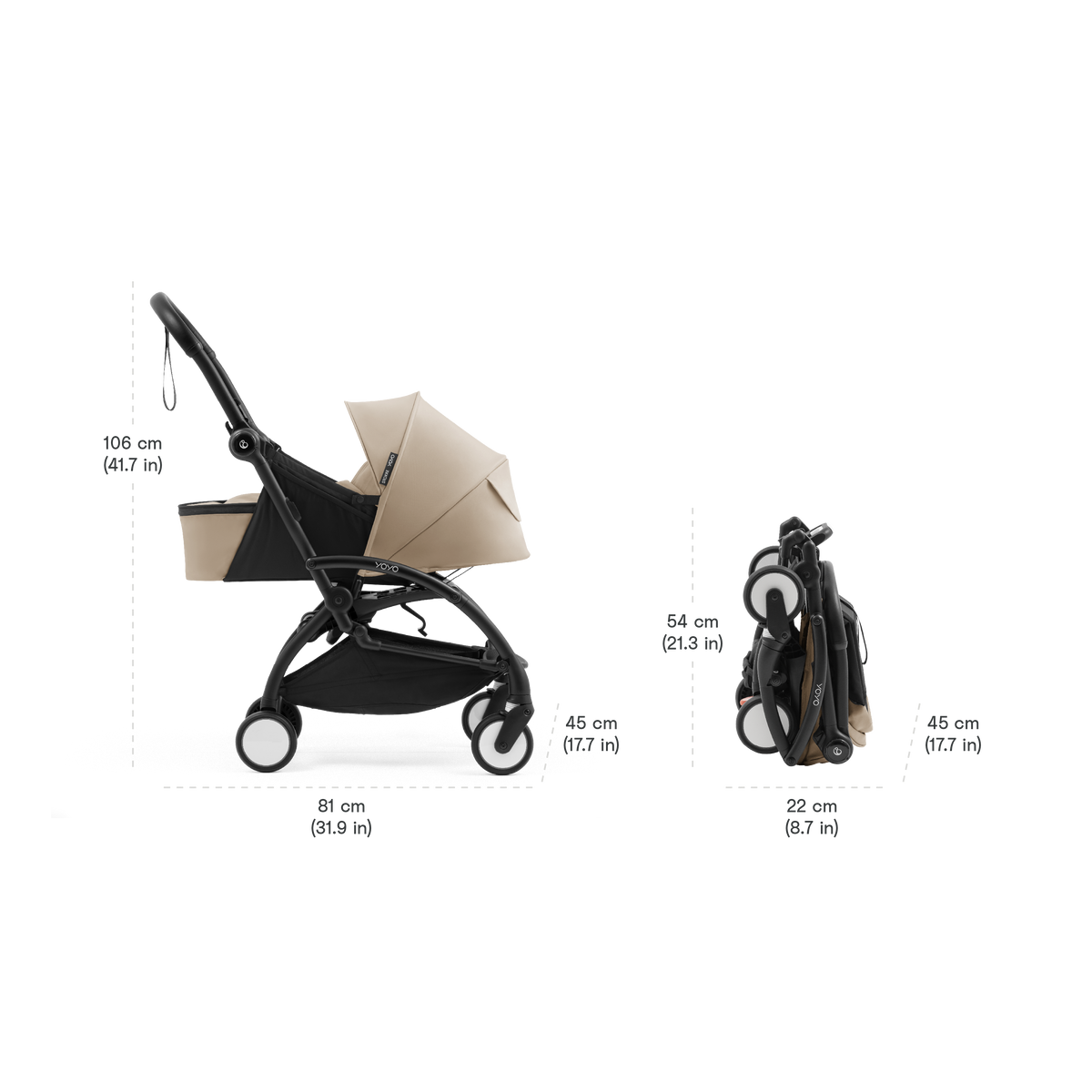 Stokke YOYO⁵ Stroller with Newborn Set, Taupe - Image 33