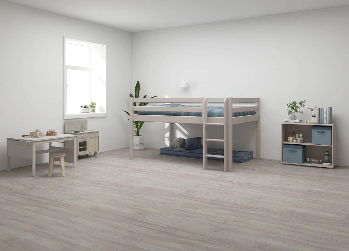 Flexa Classic Halbhohes Bett 140 x 200 cm Grey washed