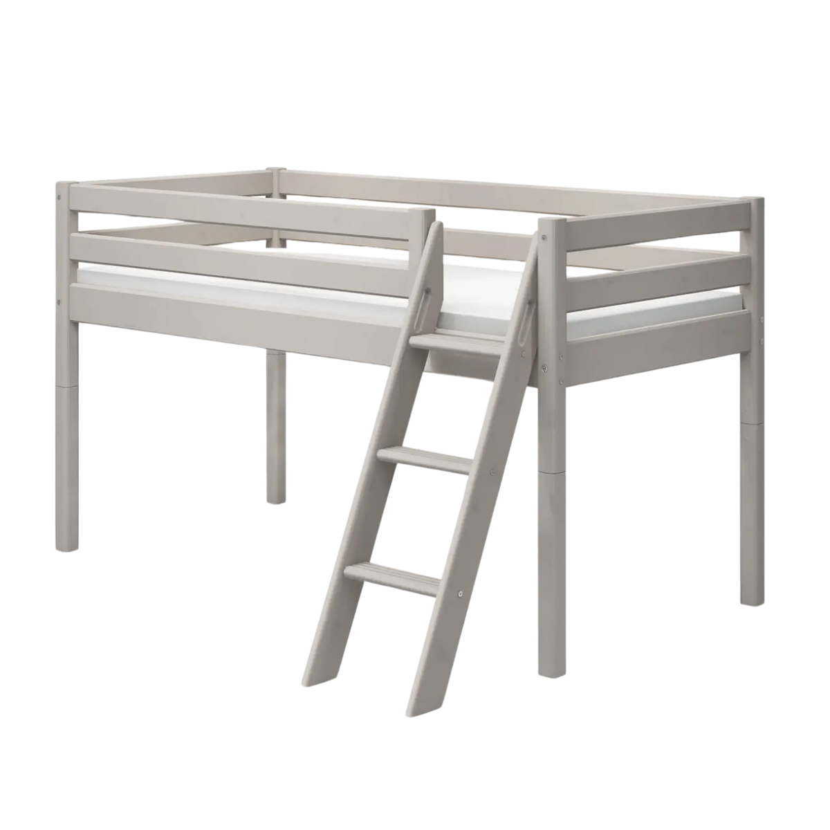 Flexa Classic Halbhohes Bett mit Schrägleiter 90 x 200 cm Grey washed