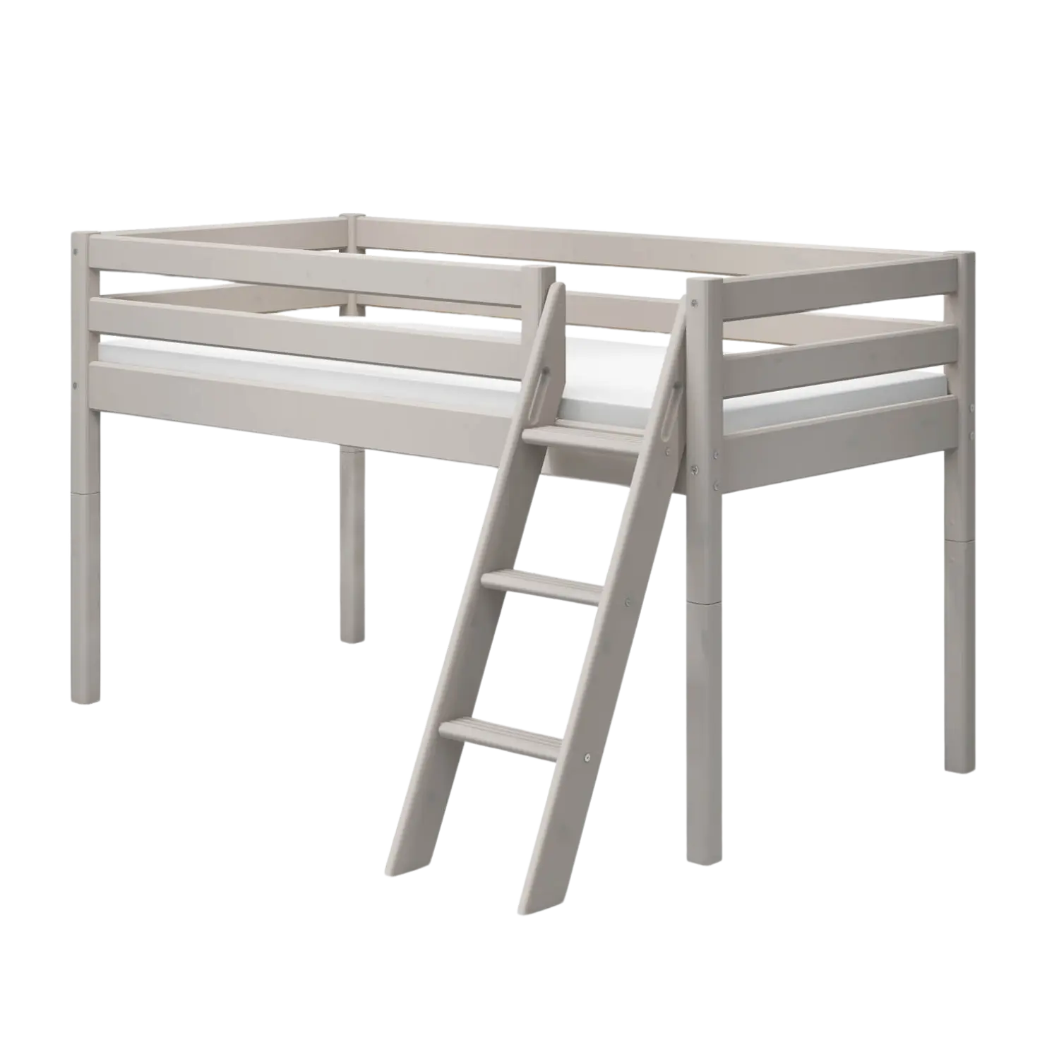 Flexa Classic Halbhohes Bett mit Schrägleiter 90 x 200 cm Grey washed