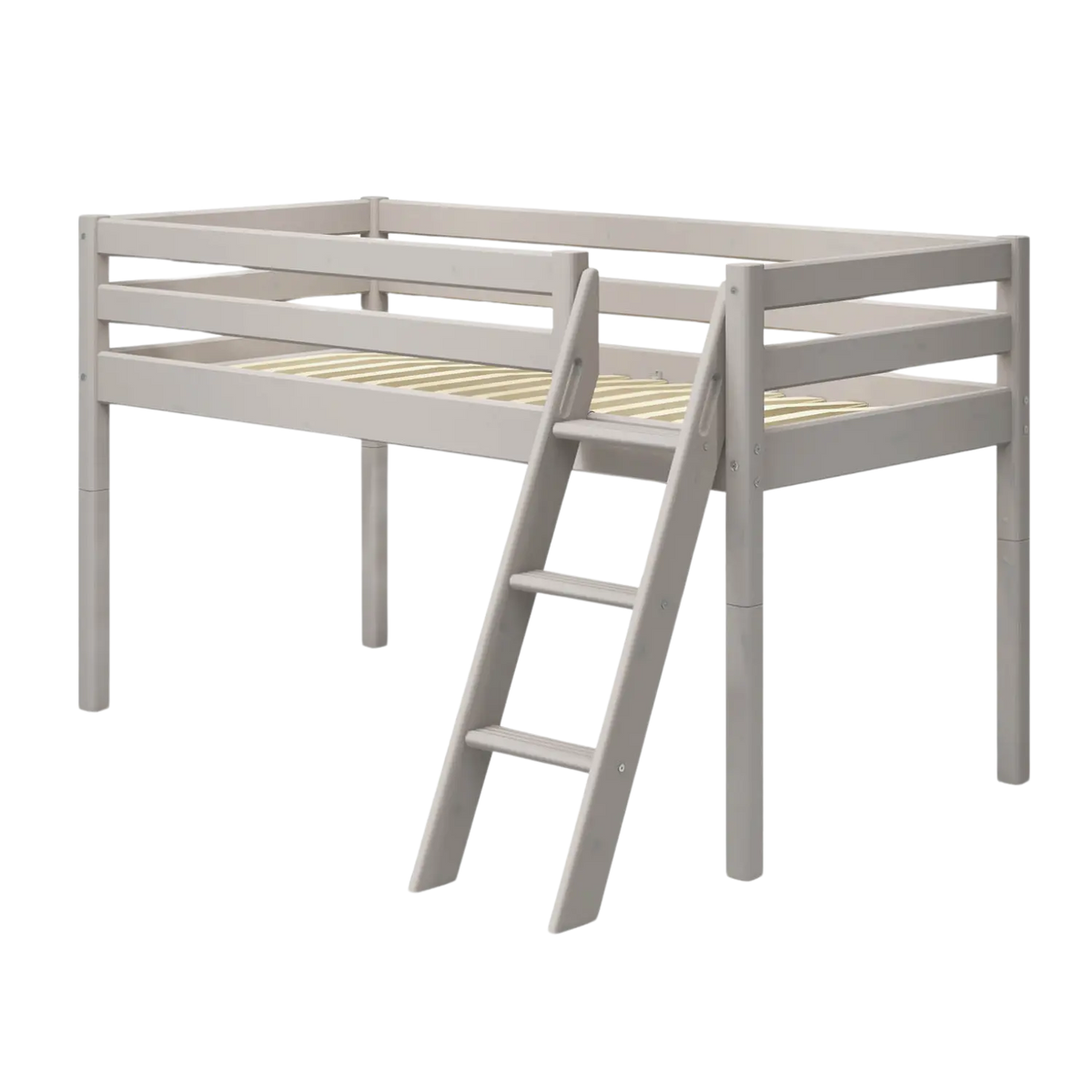 Flexa Classic Halbhohes Bett mit Schrägleiter 90 x 200 cm Grey washed