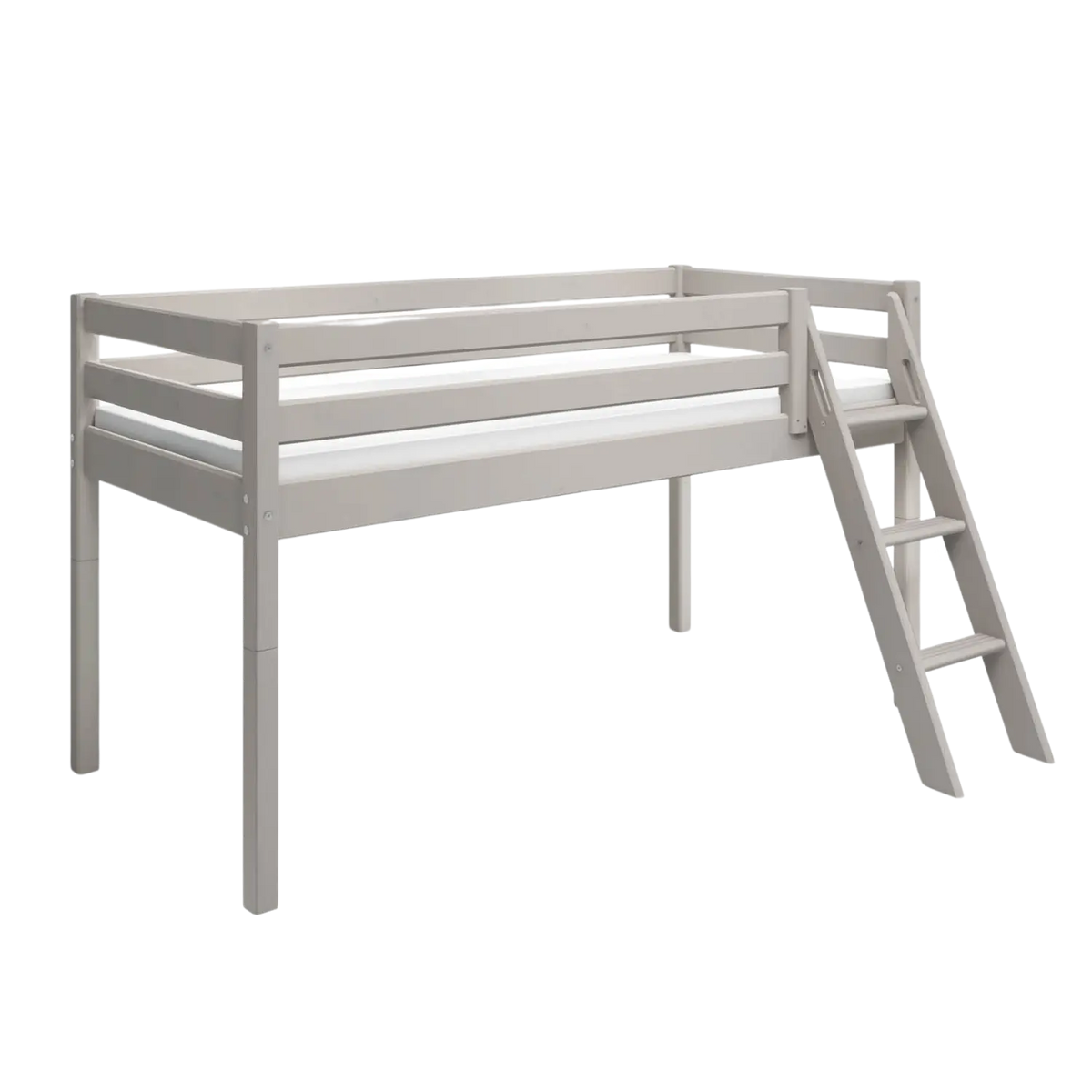 Flexa Classic Halbhohes Bett mit Schrägleiter 90 x 200 cm Grey washed