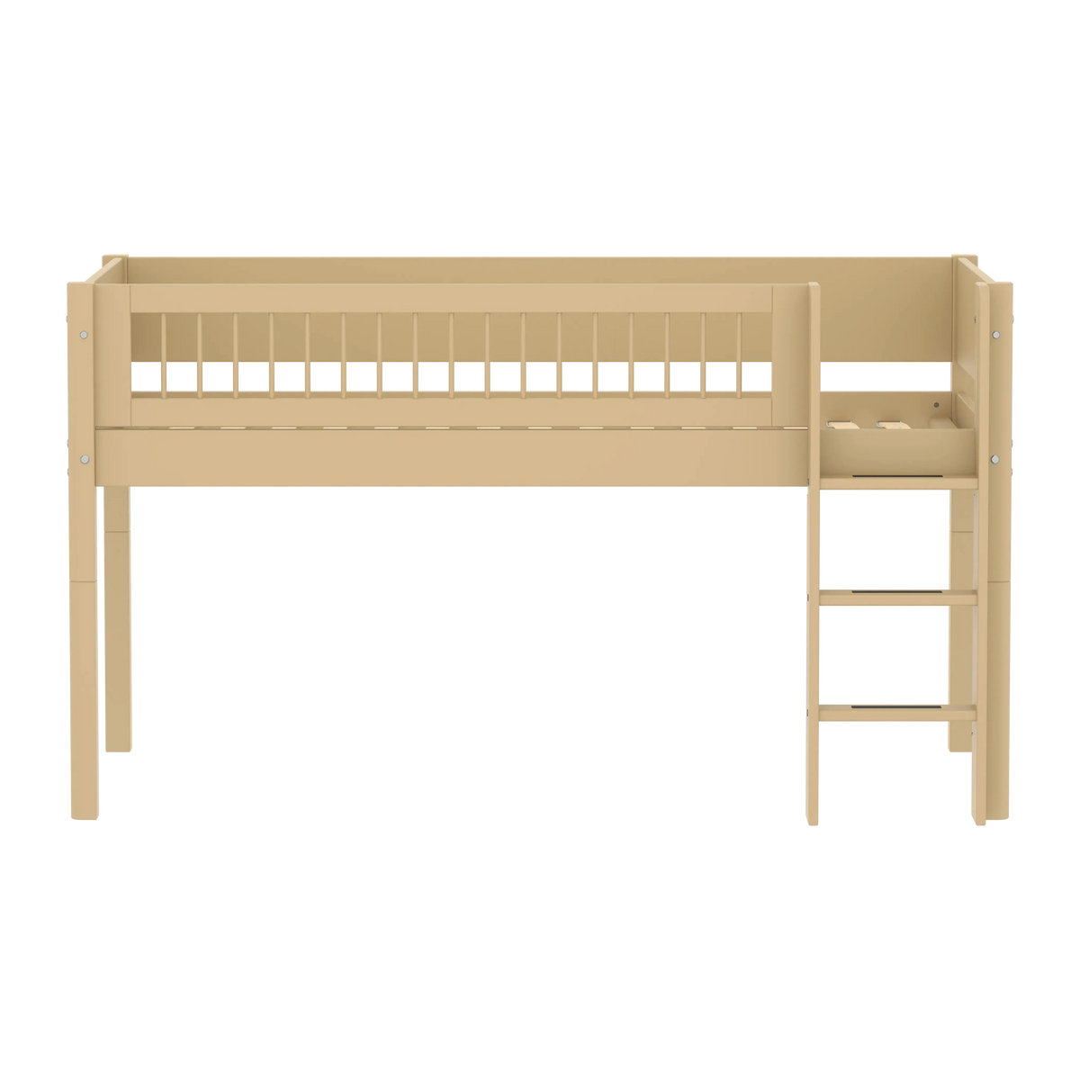 Flexa White Mid-high bed with straight ladder 90 x 200 cm True