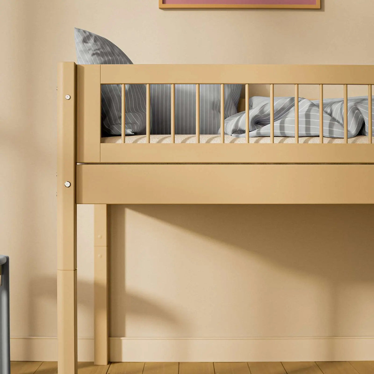 Flexa White Mid-high bed with straight ladder 90 x 200 cm True
