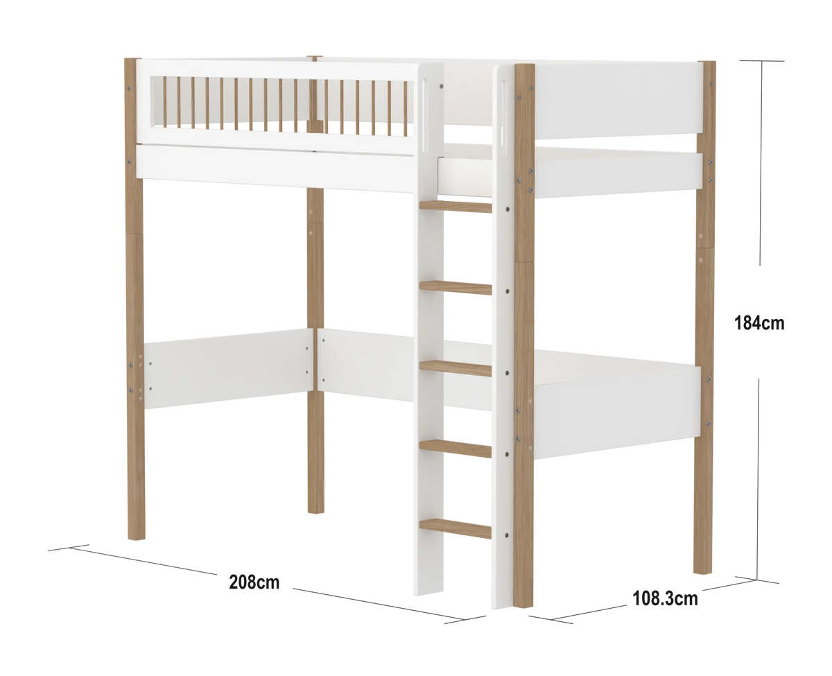 Flexa Nor Hochbett 90 x 200 cm Eiche