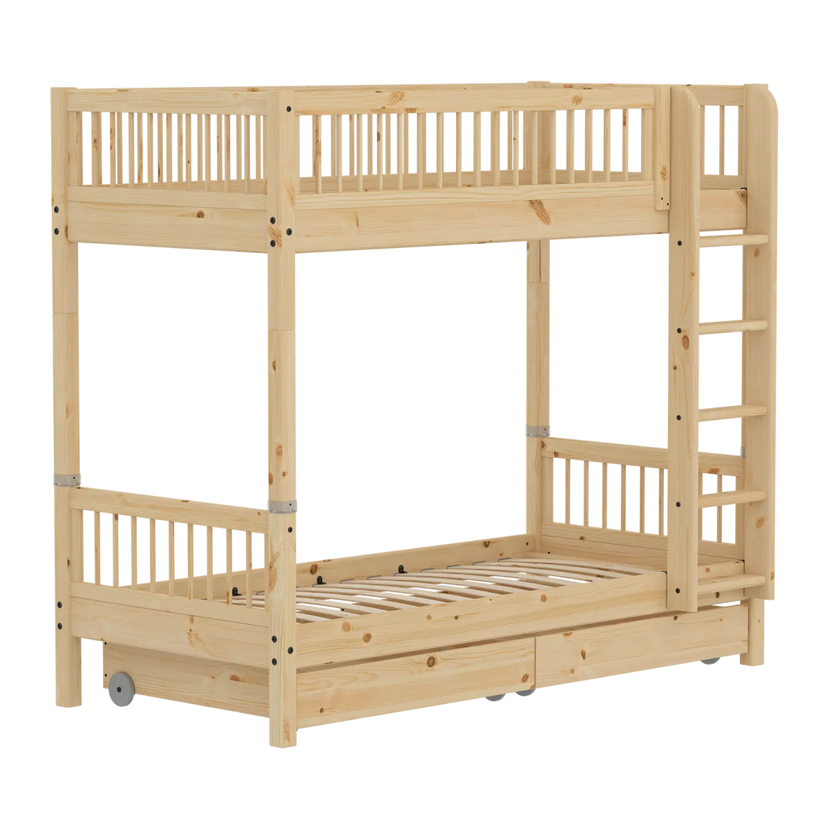 Flexa Raw Etagenbett mit Aufbewahrung 90 x 200 cm Natur