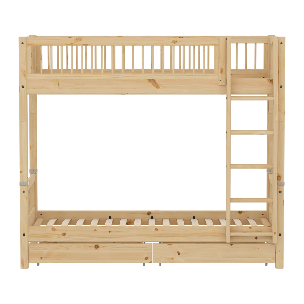 Flexa Raw Etagenbett mit Aufbewahrung 90 x 200 cm Natur