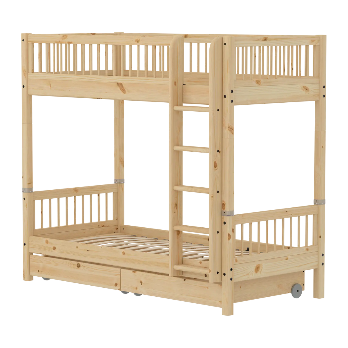 Flexa Raw Etagenbett mit Aufbewahrung 90 x 200 cm Natur
