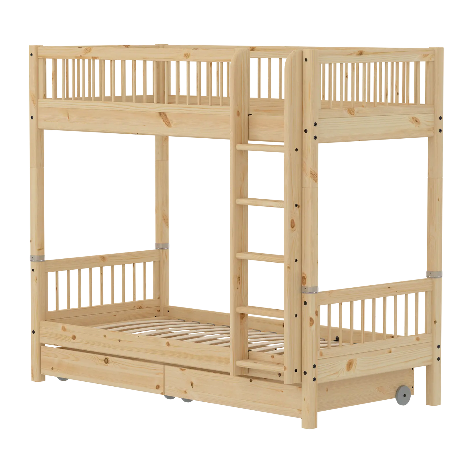 Flexa Raw Etagenbett mit Aufbewahrung 90 x 200 cm Natur