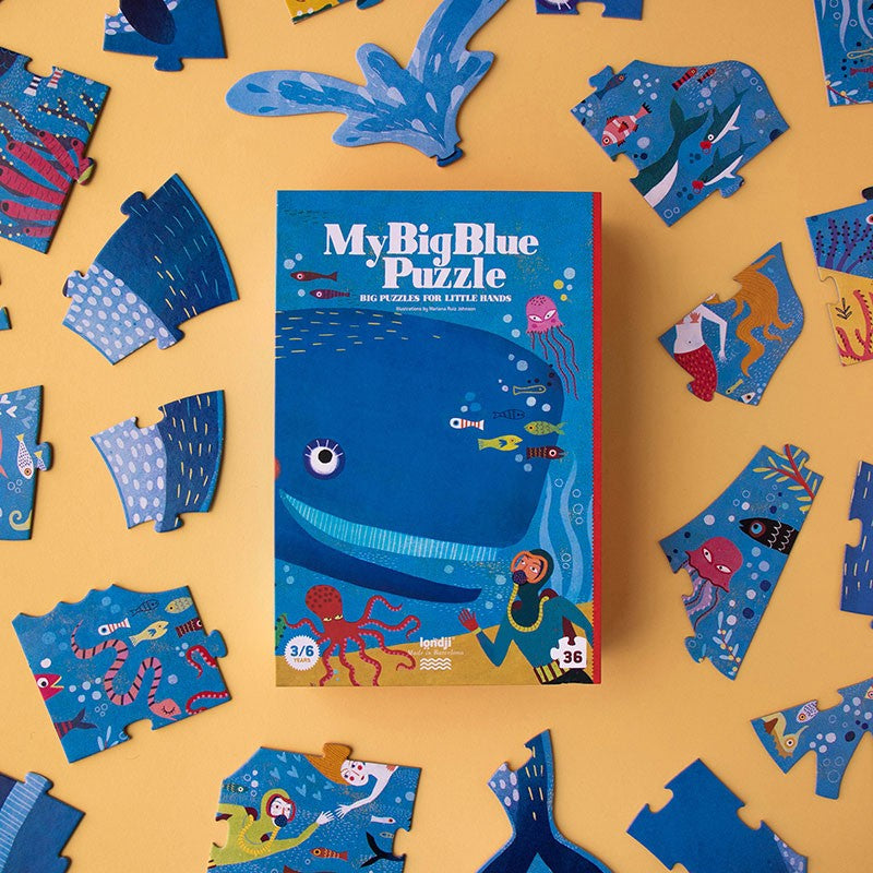 Londji My Big Blue Puzzle – 36-teiliges Puzzle für Kinder | Entdecke die Tiefsee