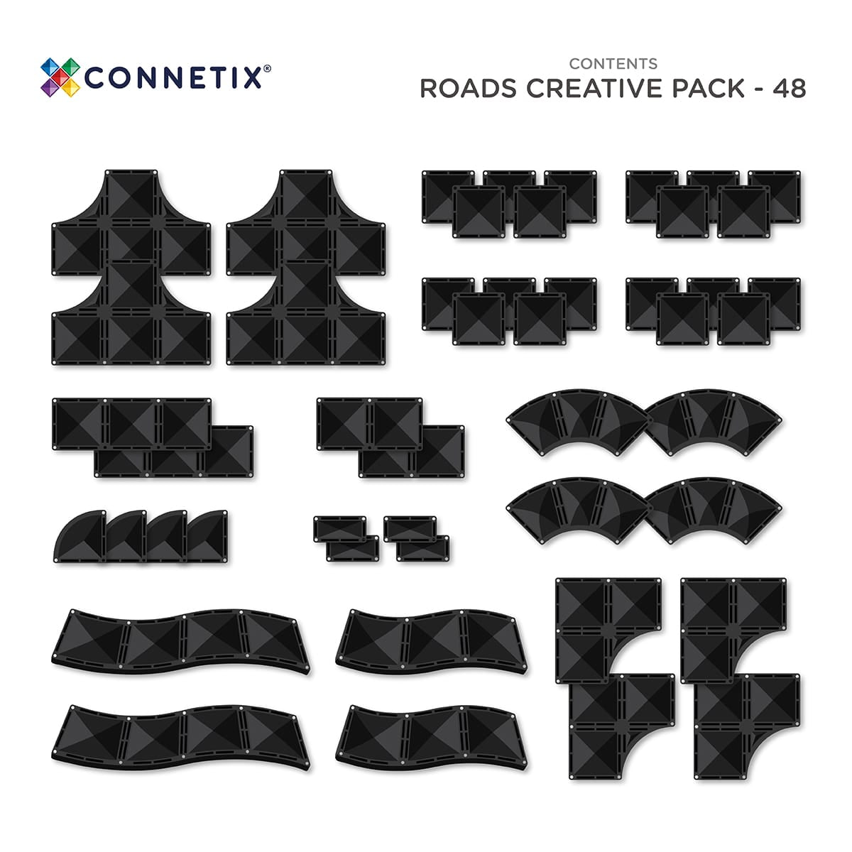 Connetix 48 pièces Roads Pack