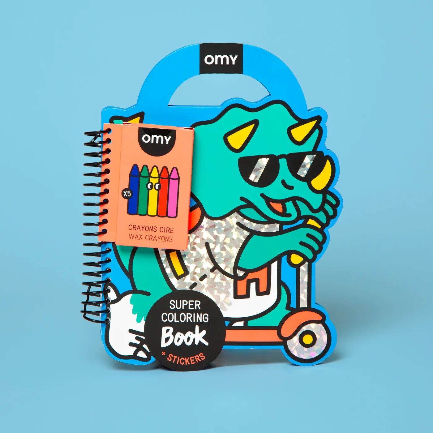 OMY Dino libro da colorare e adesivi