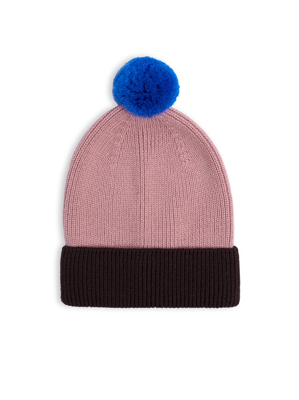 Cappello Happy Mess in merino marrone malva