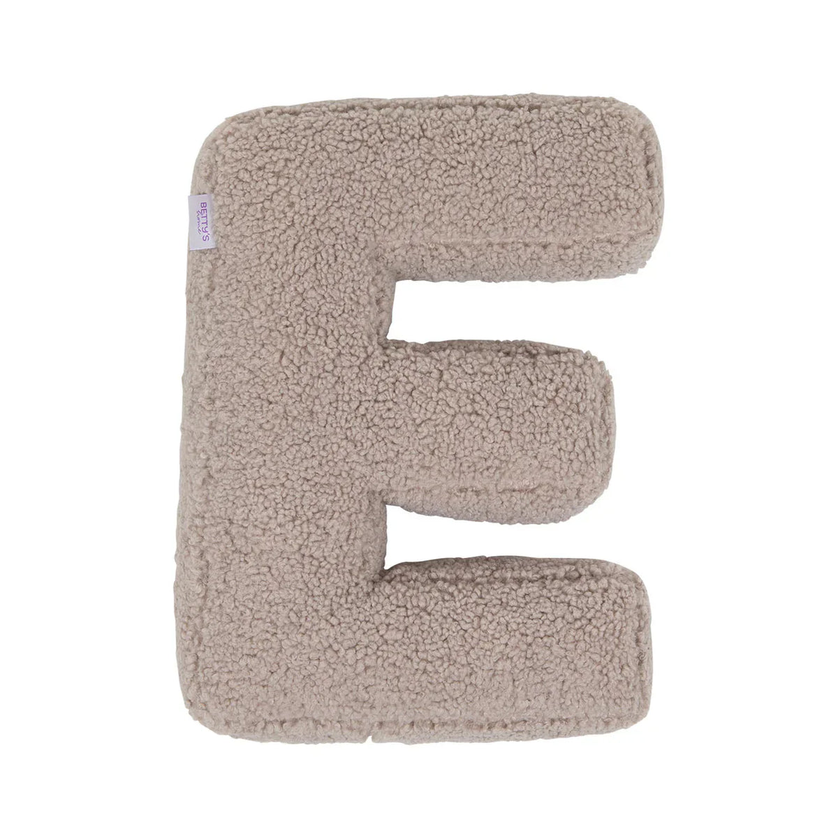 Betty's Home Coussin Lettres E Mocha Bouclé