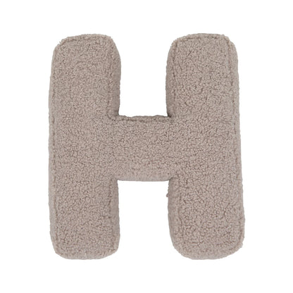 H Mocha Boucle Buchstabenkissen