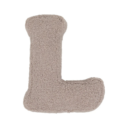 L Mocha Boucle Buchstabenkissen