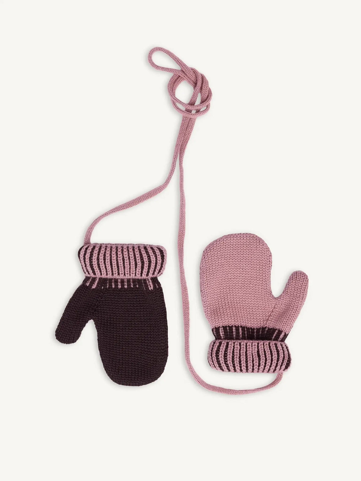 Happy Mess Merino-Handschuhe Mauve Braun