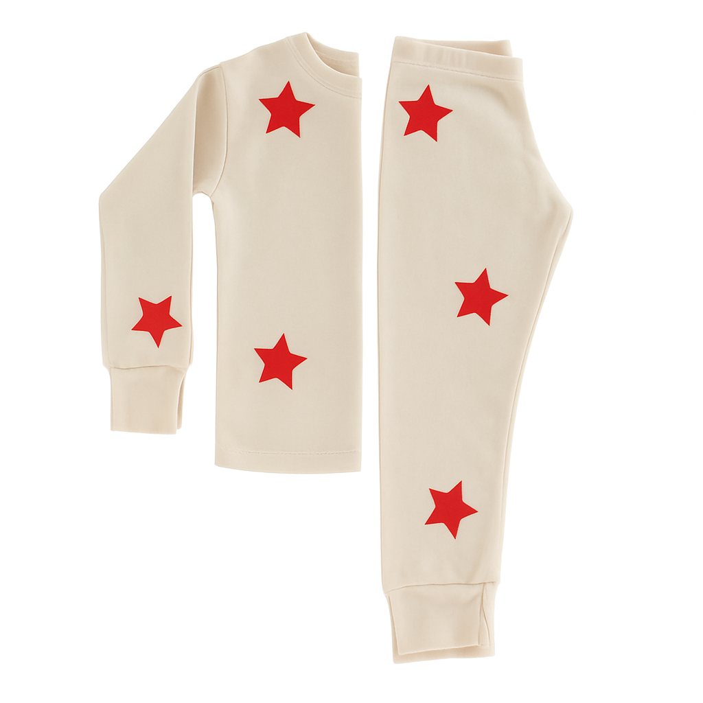 Pyjama mit Sternen Rot