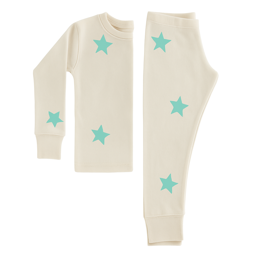 Pyjama mit Sternen Mint