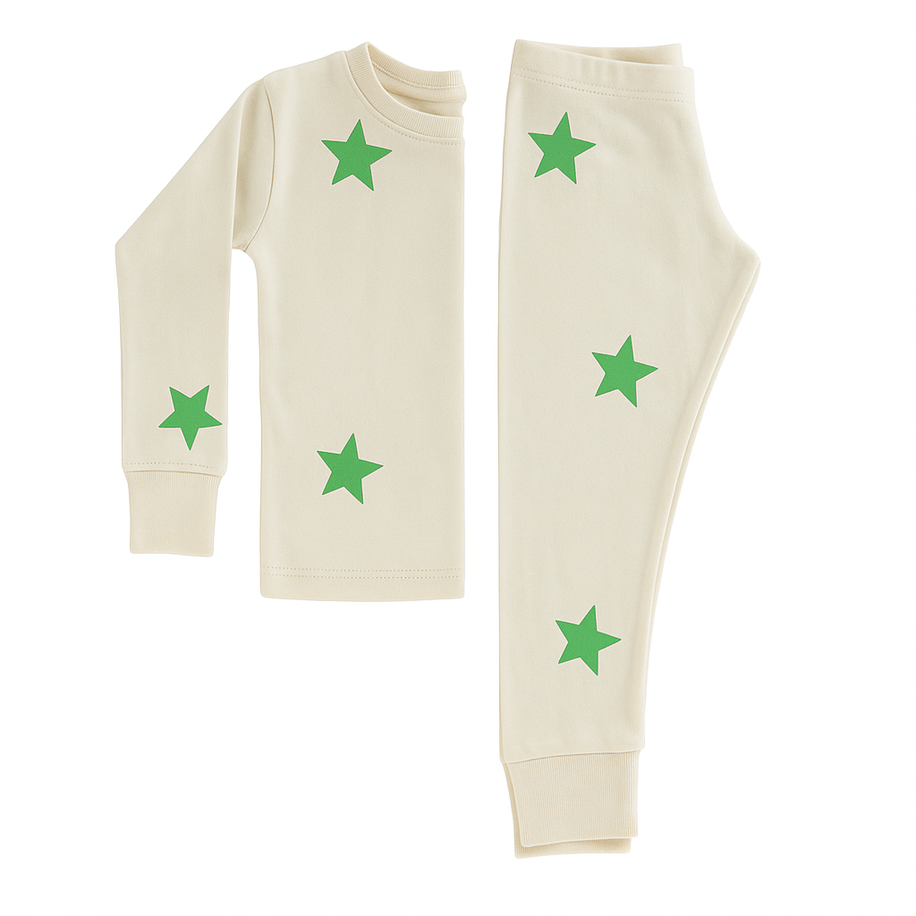 Pyjama mit Sternen Grün