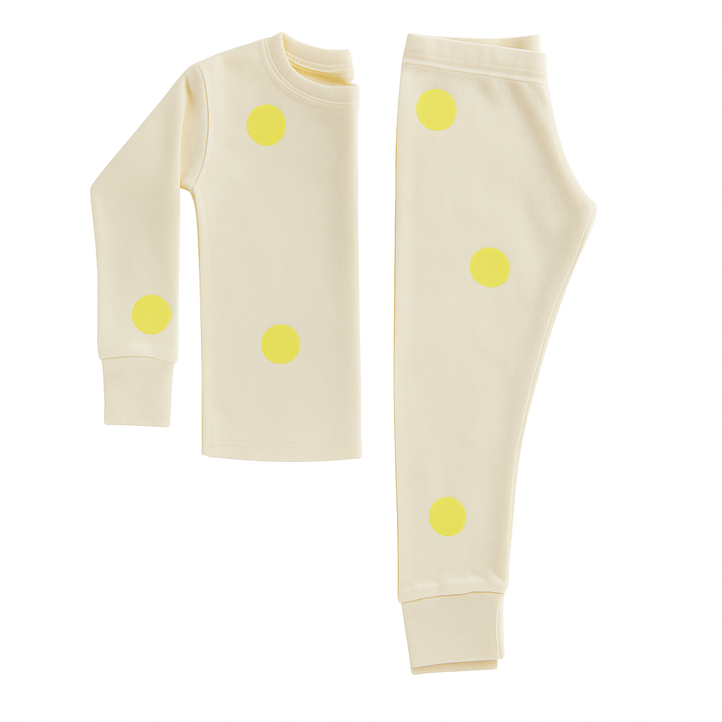 Pyjama mit Punkte Citronengelb