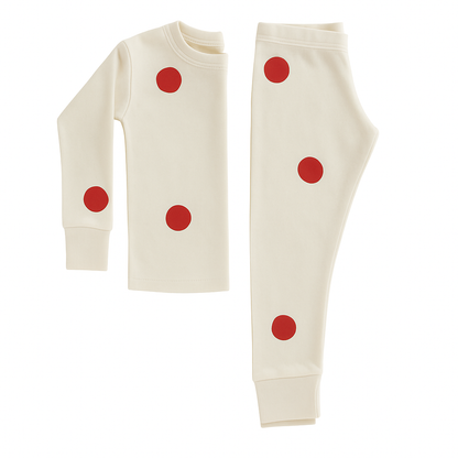 Pyjama mit Punkte Rot