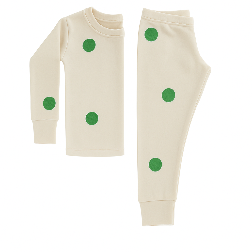 Pyjama mit Punkte Grün