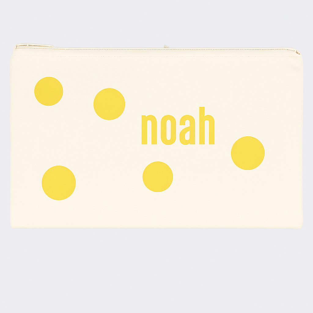 Francis Ebet toiletry bag dots lemon yellow