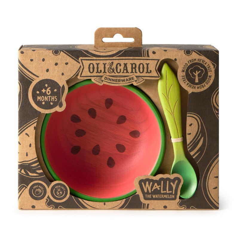 Oli & Carol Wally the Watermelon Plate & Spoon