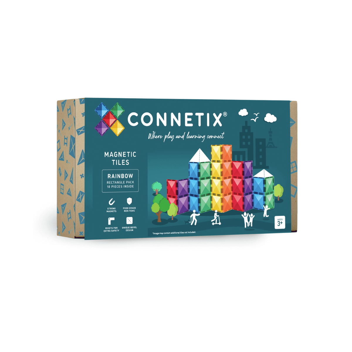 Connetix 18 pièces Rainbow Rectangle Pack