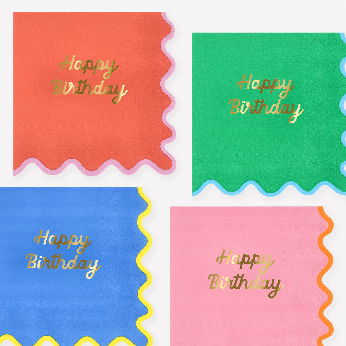 Meri Meri Farbige Happy Birthday Servietten