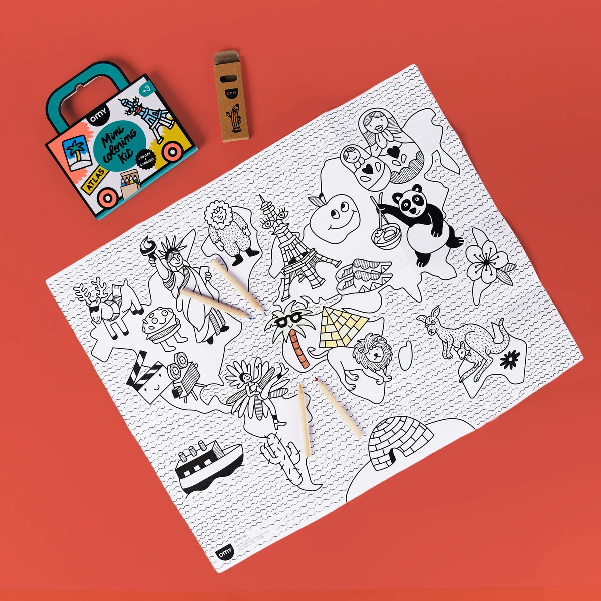 OMY Mini coloring set Atlas