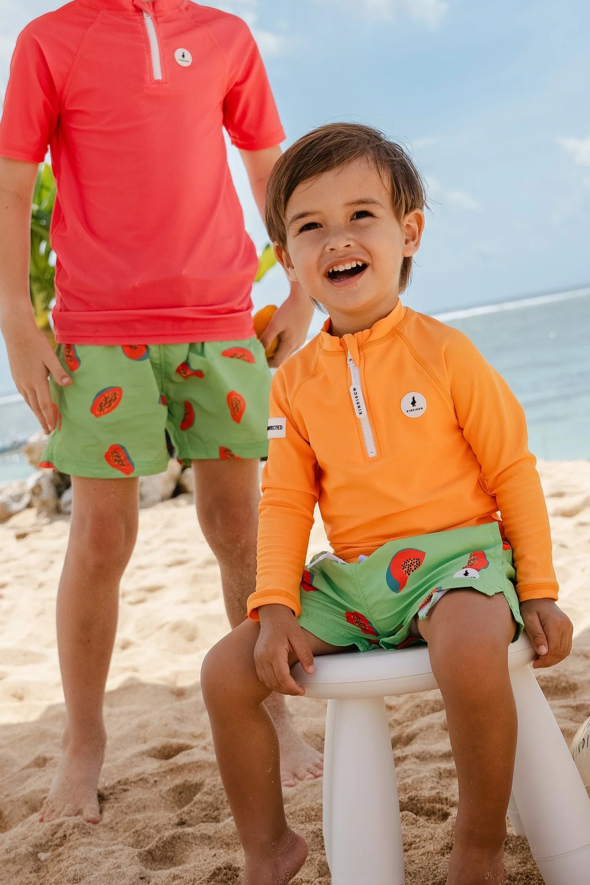 Childish swimming trunks papaya