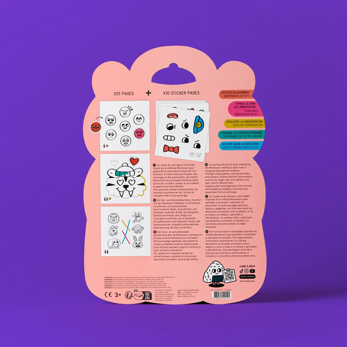 OMY Montessori sticker book Emotions