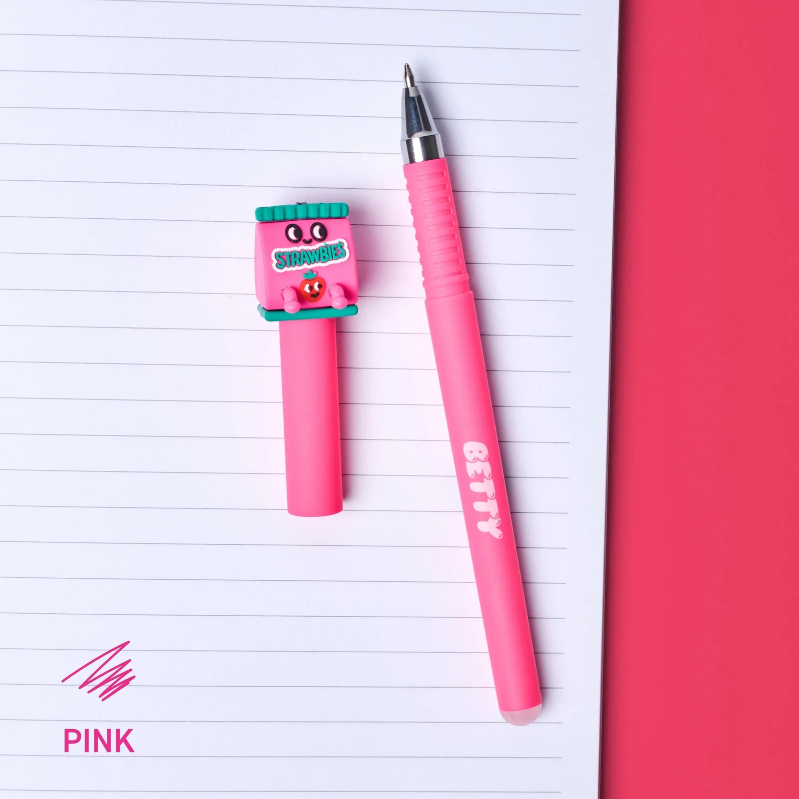 OMY Shaky Strawbies erasable gel pens