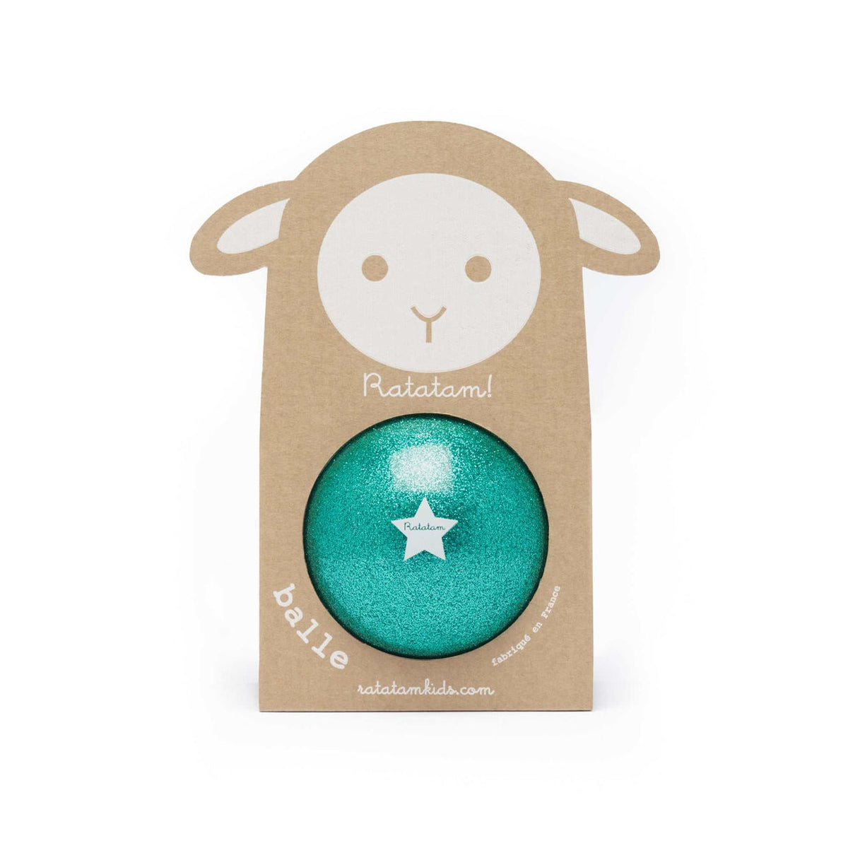 Pallone Ratatam con pecorella argentata glitterata 10 cm