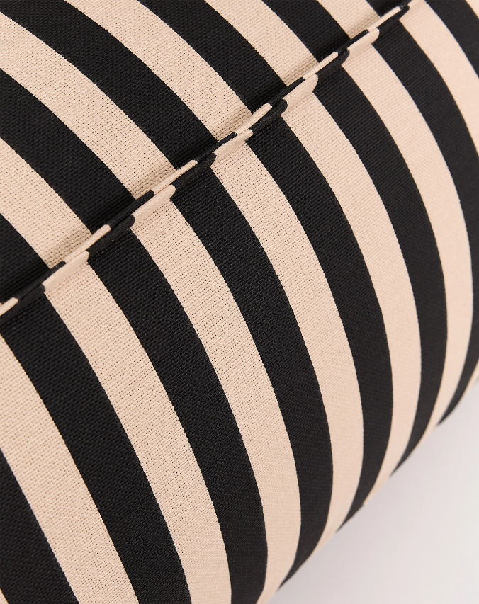 Nobodinoz Ziggy Beanbag Chair, Adult Size, Black and Sand Stripes
