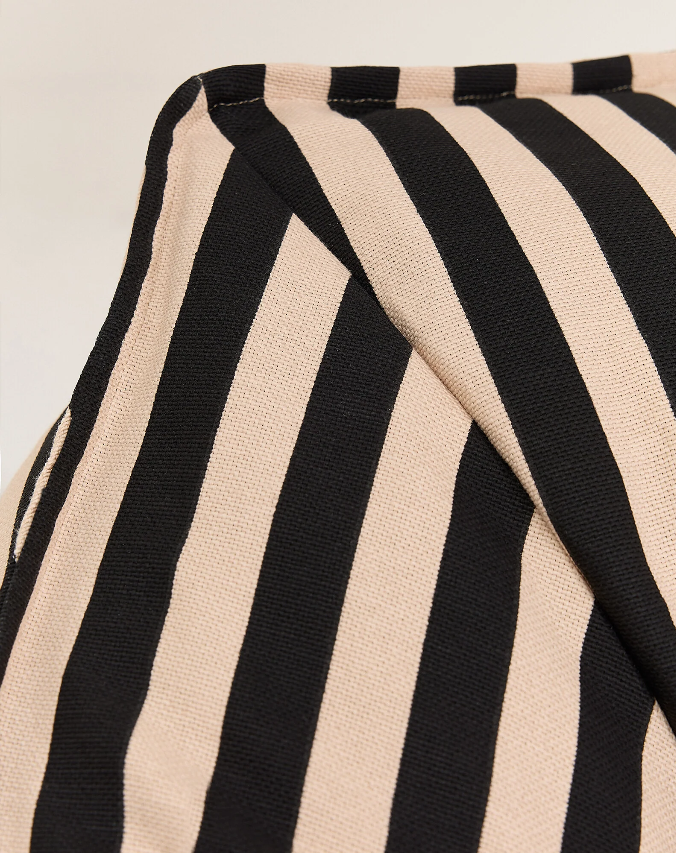 Nobodinoz Ziggy Beanbag Chair, Adult Size, Black and Sand Stripes