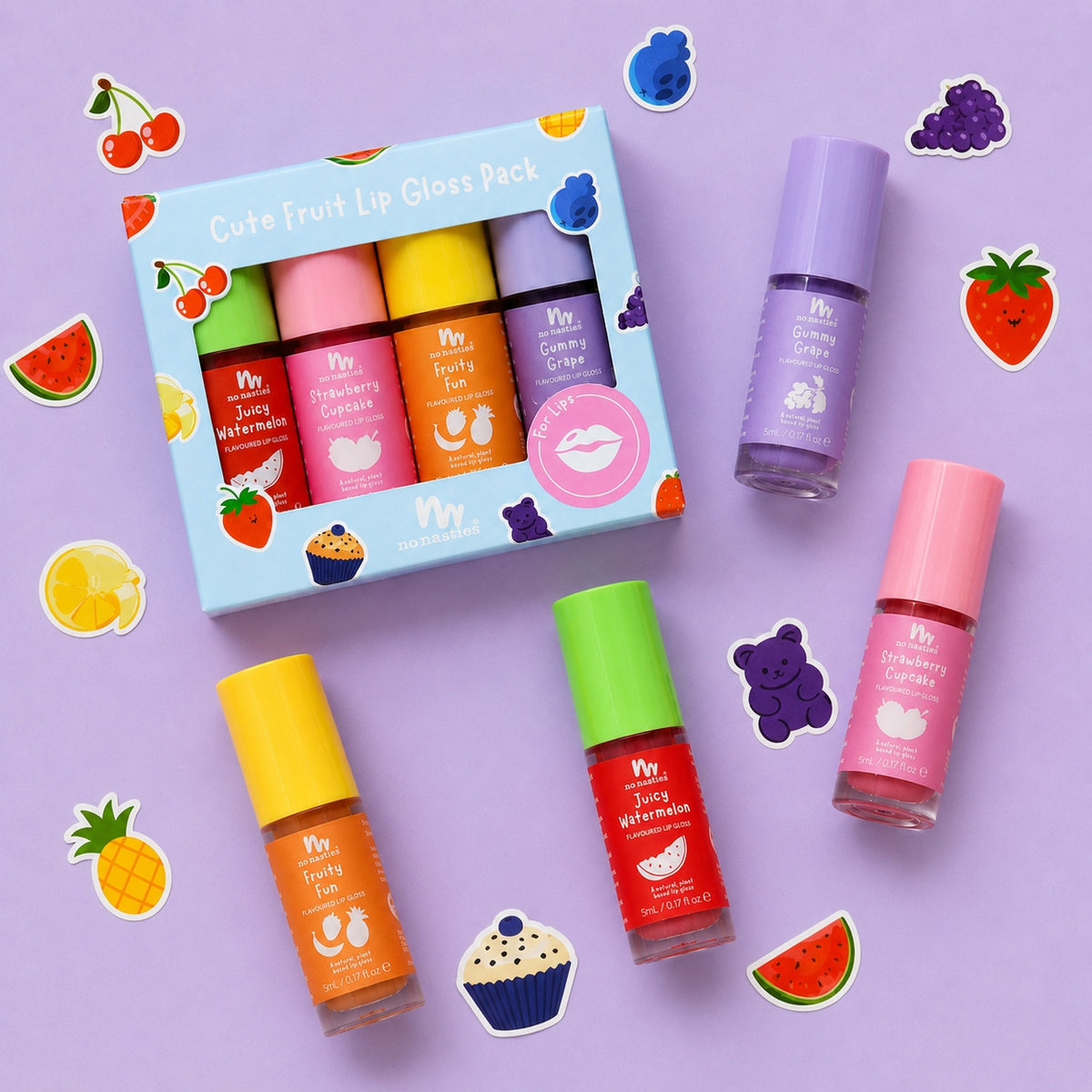 No Nasties Kids Fruity Lip Gloss Gift Set
