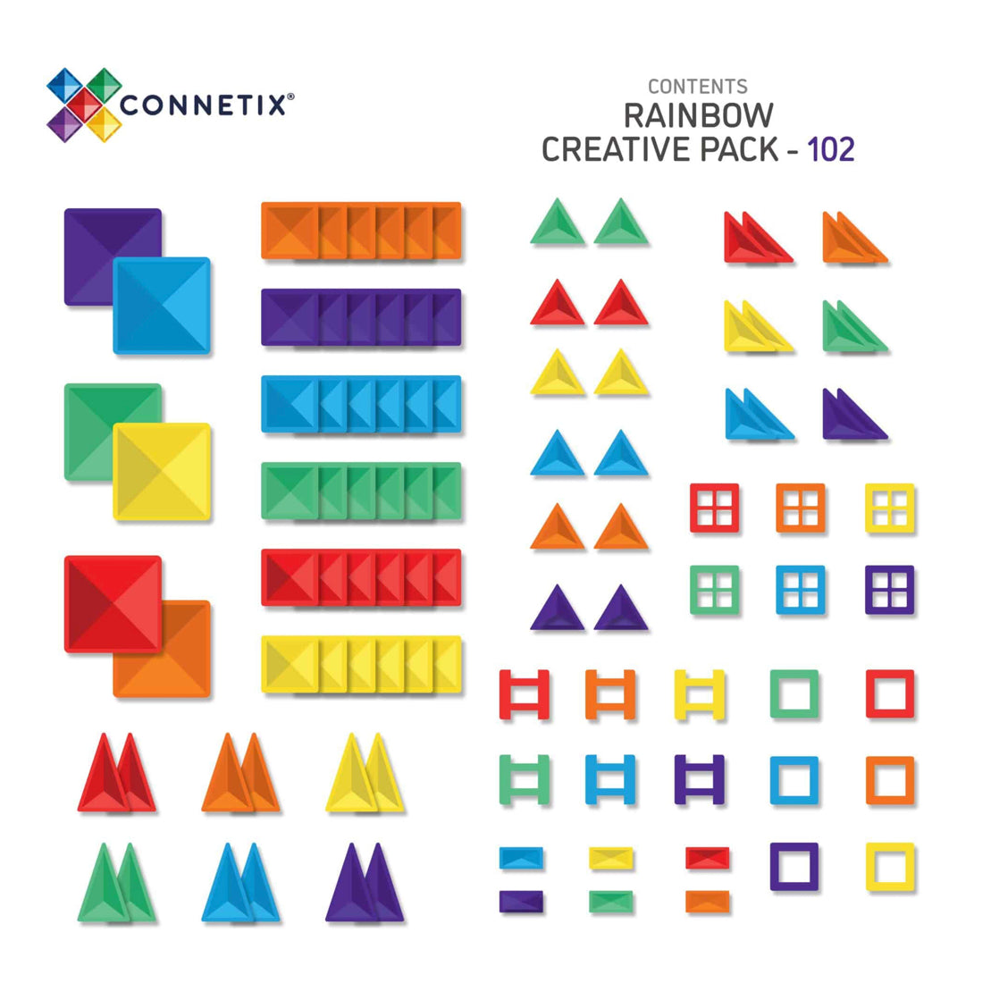 Connetix 102 pieces Rainbow Creative Pack