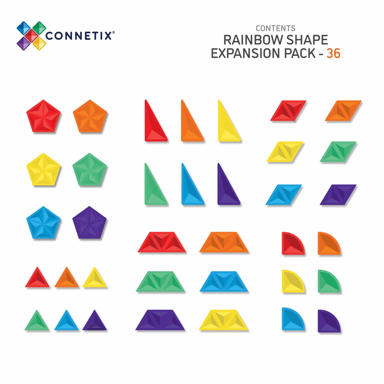 Connetix 36 Teile Rainbow Shape Expansion Pack – Kreatives Bauen &amp; STEAM-Lernen für Kinder